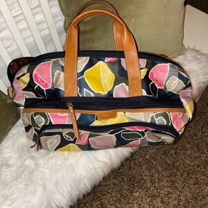 Fossil Eliza Weekender Floral Duffel Tote Bag Multicolor